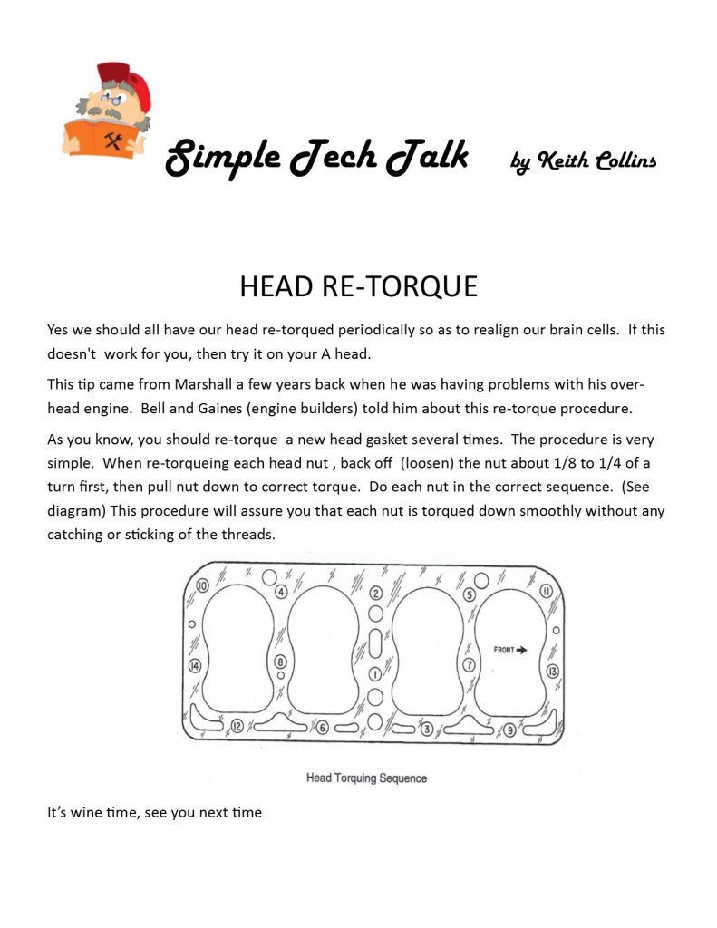 Tech tips - Head re-torque